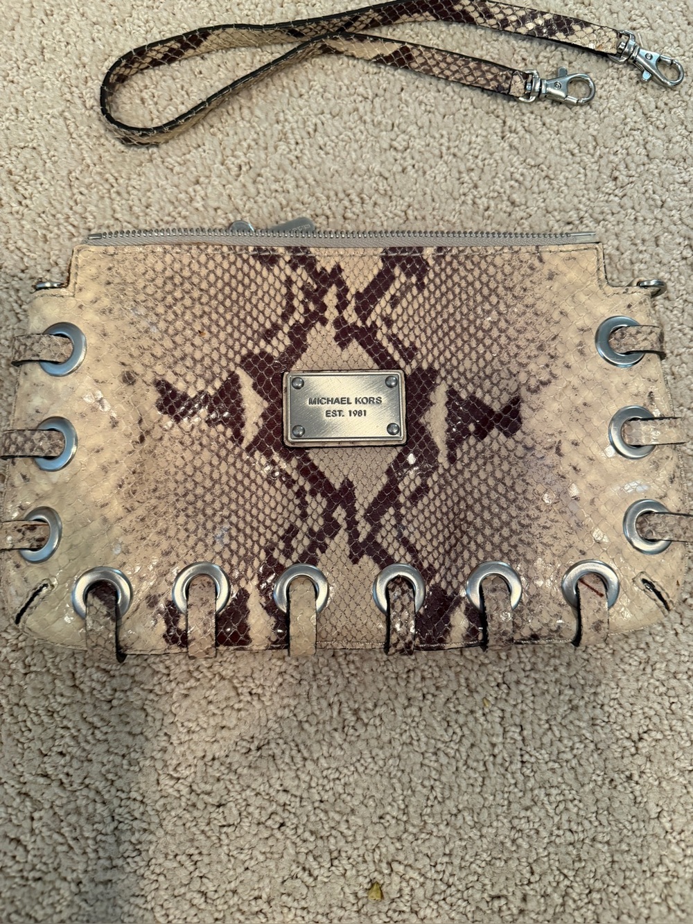 Michael Kors python  Crossbody Clutch